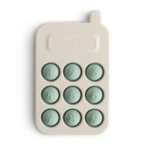 Mushie pop it žaislas - telefonas „Cambridge Blue“