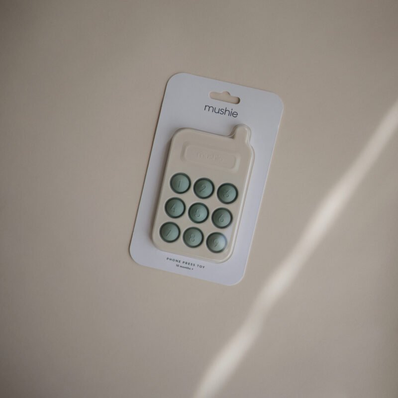 Mushie pop it žaislas - telefonas „Cambridge Blue“