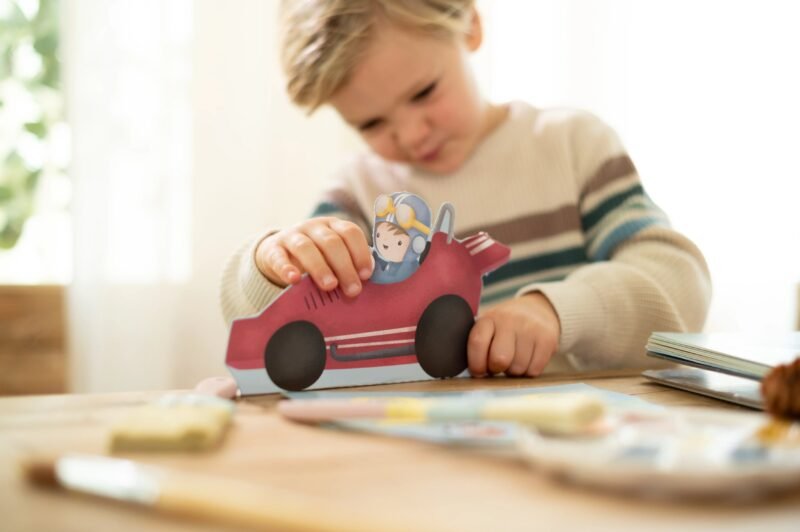 Little Dutch kūrybinis rinkinys su žirklutėmis „Jim & Friends Cars“